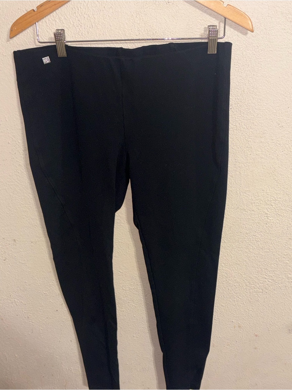 Lauren Ralph Lauren
 Black Leggings with Small Square Metal Logo